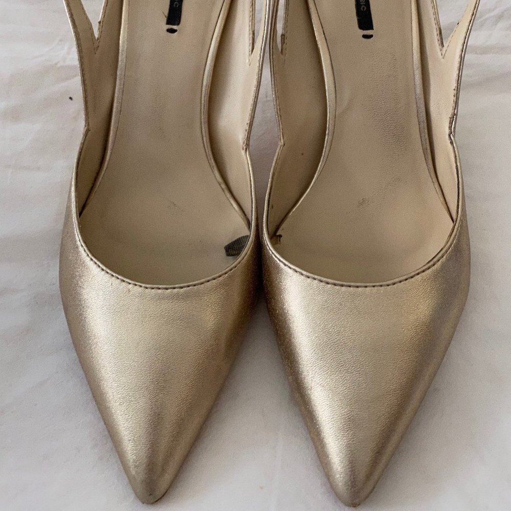 ZARA GOLD POINT STRAP HEEL